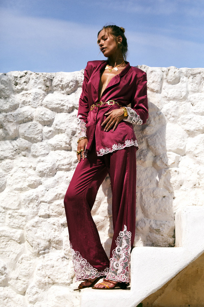 One Of Those Nights Silk Cutwork Jacket - Chasing Unicorns