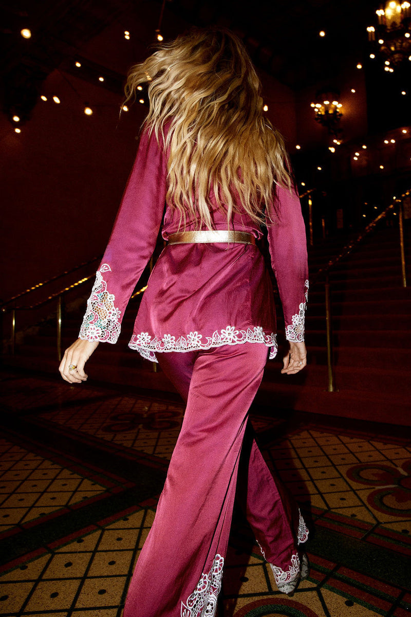 One Of Those Nights Silk Cutwork Jacket - Chasing Unicorns