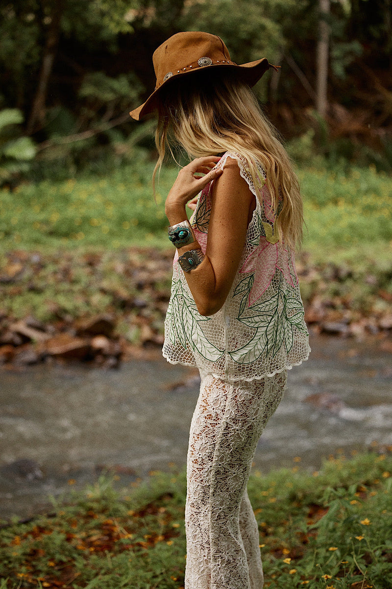 Paradise Cotton Gauze Cutwork top - Chasing Unicorns