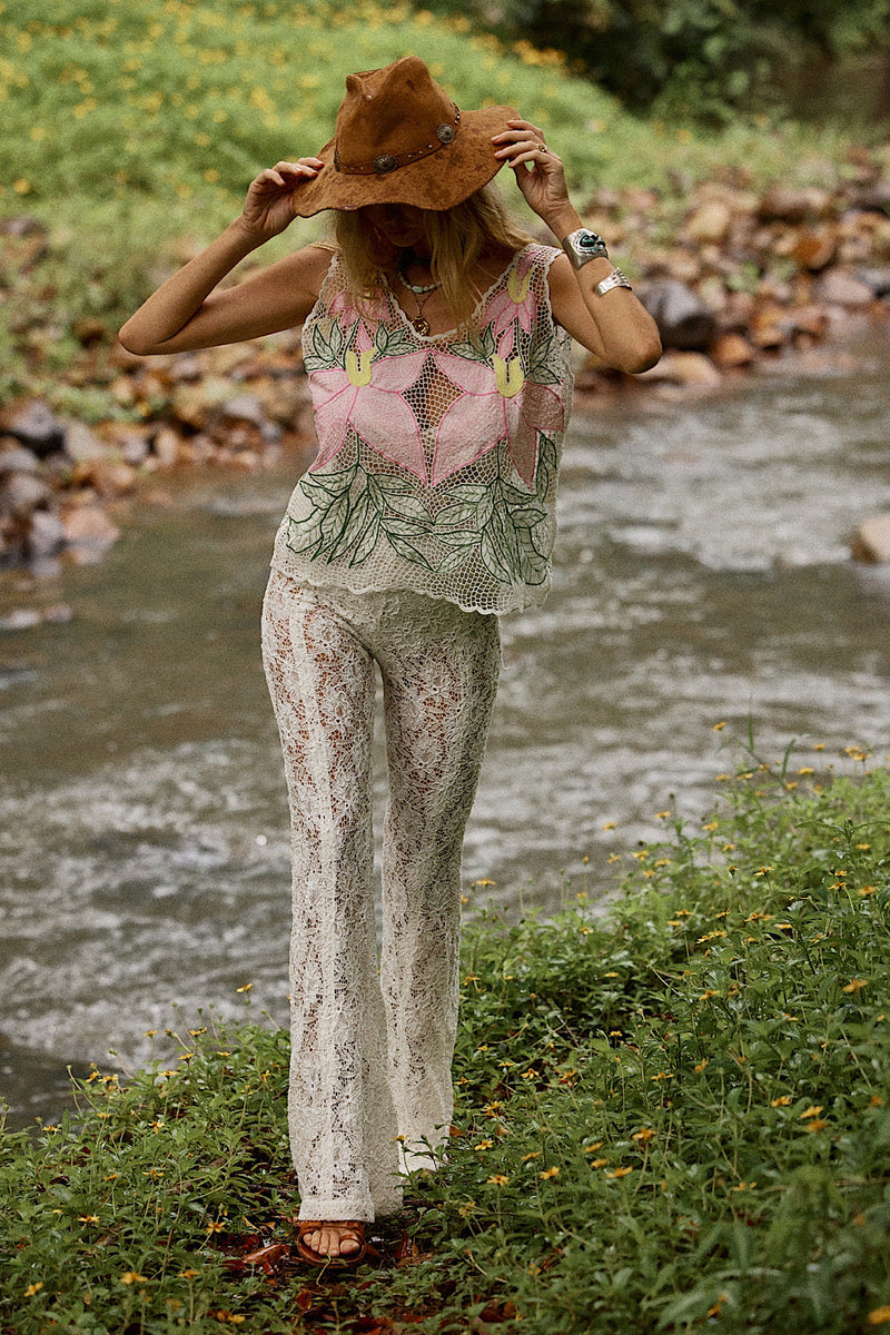 Paradise Cotton Gauze Cutwork top - Chasing Unicorns