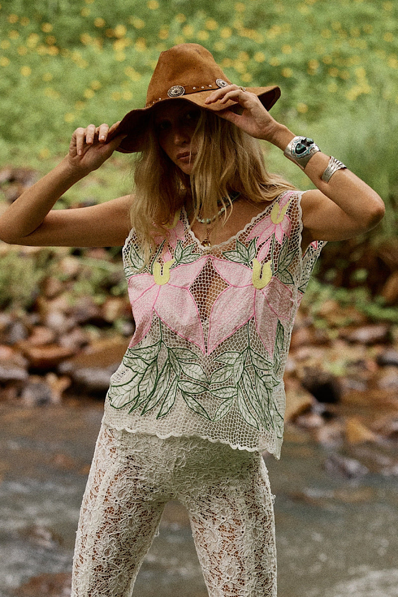 Paradise Cotton Gauze Cutwork top - Chasing Unicorns