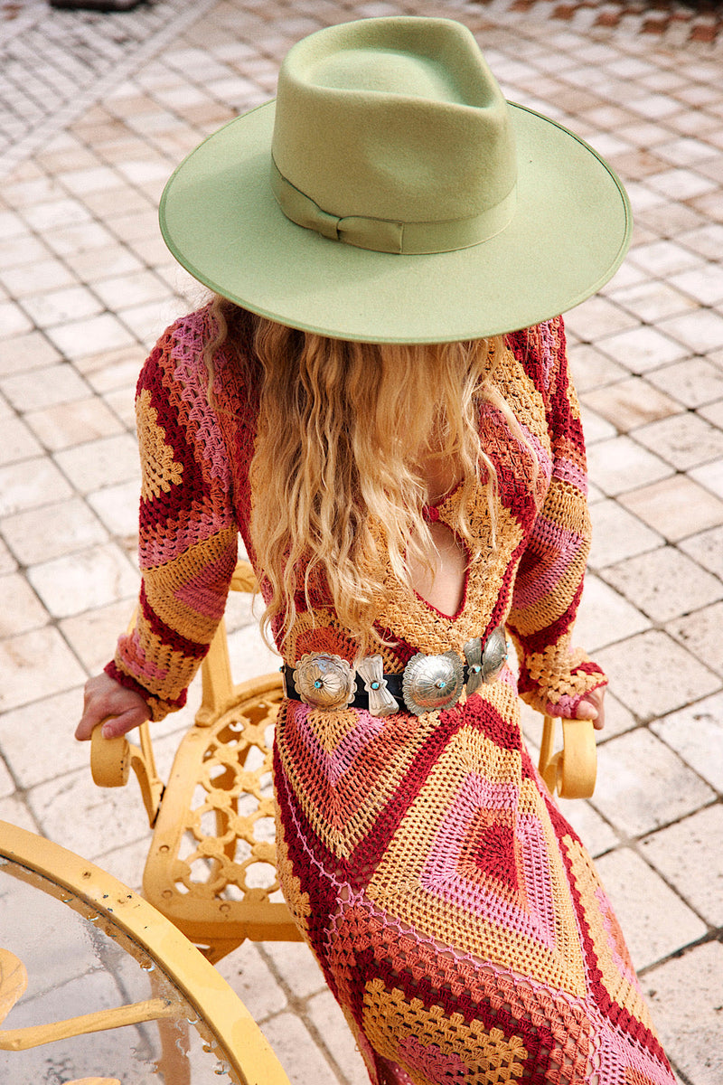 Paradise Now Long Sleeve Crochet Midi Dress - Chasing Unicorns