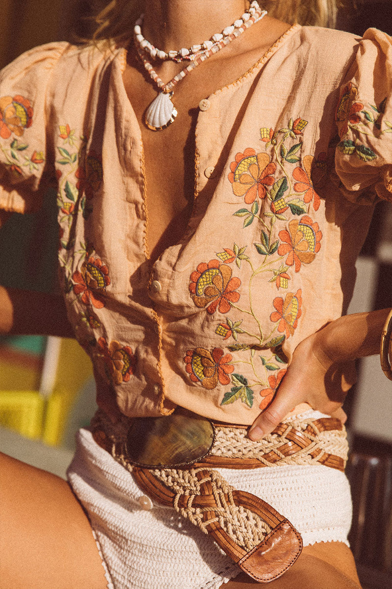 Peace Of Mind Embroidered Blouse - Chasing Unicorns