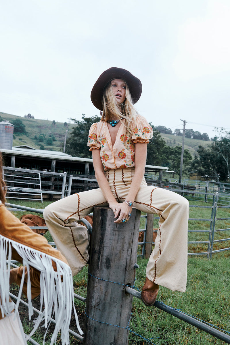 Peace Of Mind Embroidered Blouse - Chasing Unicorns