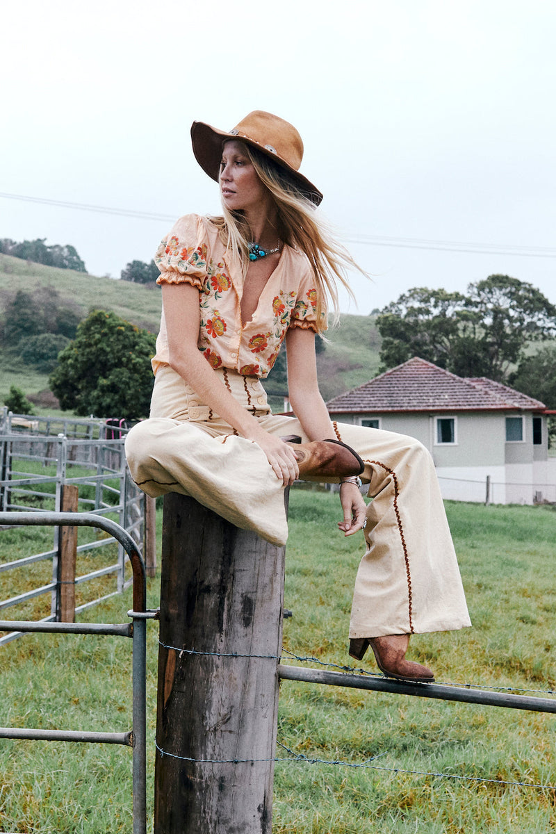 Peace Of Mind Embroidered Blouse - Chasing Unicorns