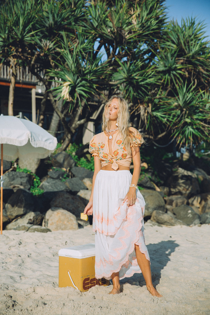 Peace Of Mind Embroidered Blouse - Chasing Unicorns