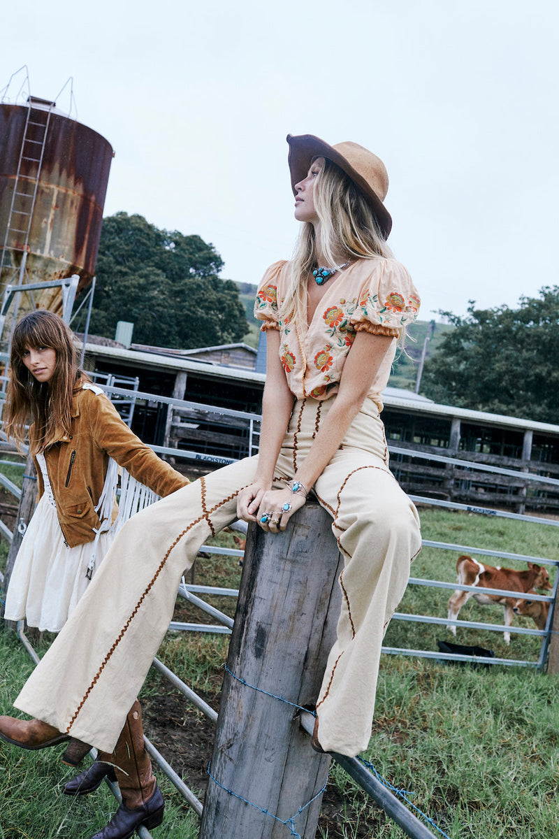 Peace Of Mind Embroidered Blouse - Chasing Unicorns