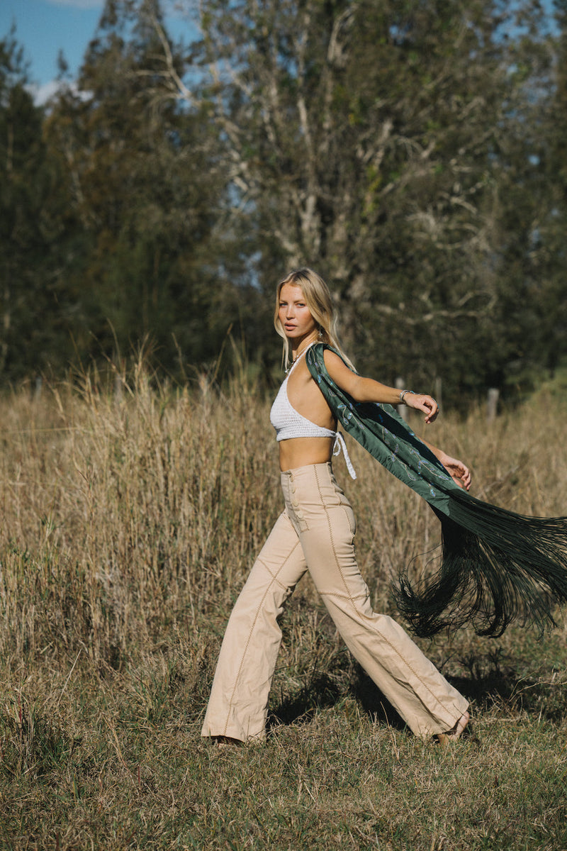 Play With Fire Embroidered Twill Flares - Chasing Unicorns