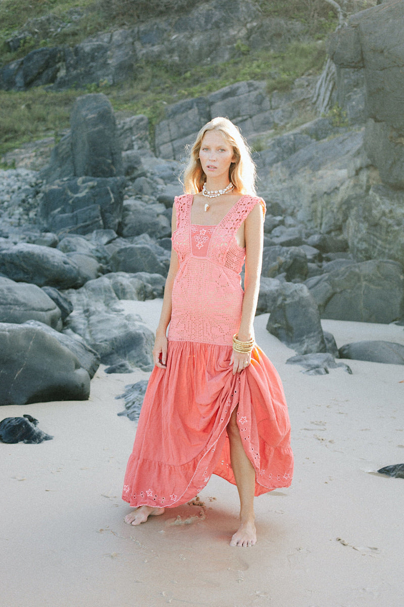 ⚡️Prairie Sunset Crochet And Embroidered Gown - Chasing Unicorns