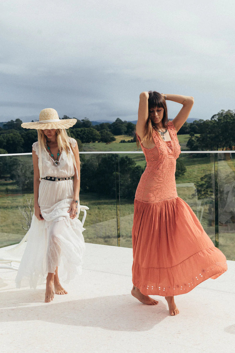 ⚡️Prairie Sunset Crochet And Embroidered Gown - Chasing Unicorns