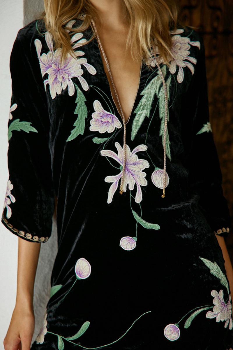 Purple Haze Silk Velvet Tunic Dress - Chasing Unicorns