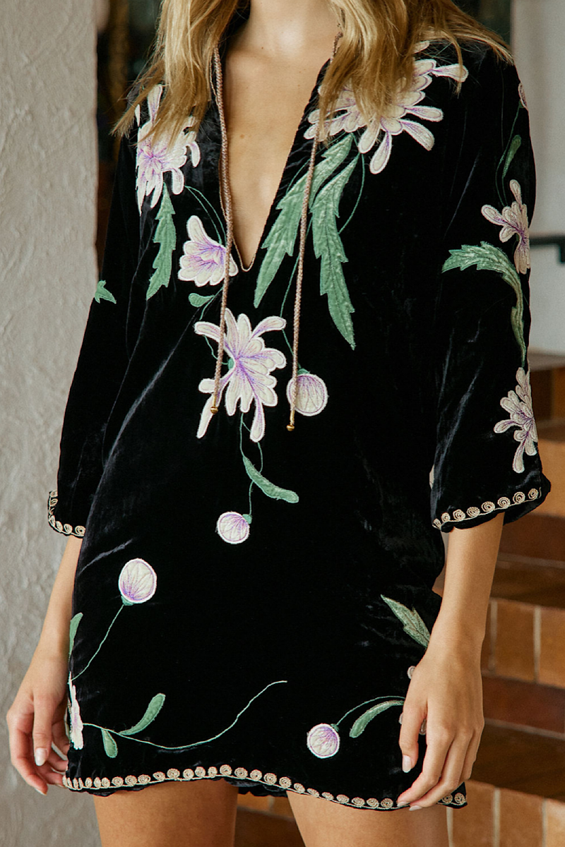 Purple Haze Silk Velvet Tunic Dress - Chasing Unicorns