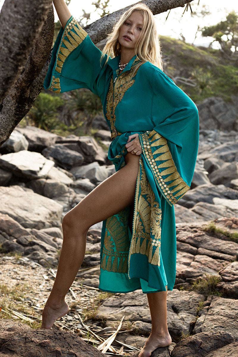 Queen Of Hearts Dream Coat - Turquoise - Chasing Unicorns