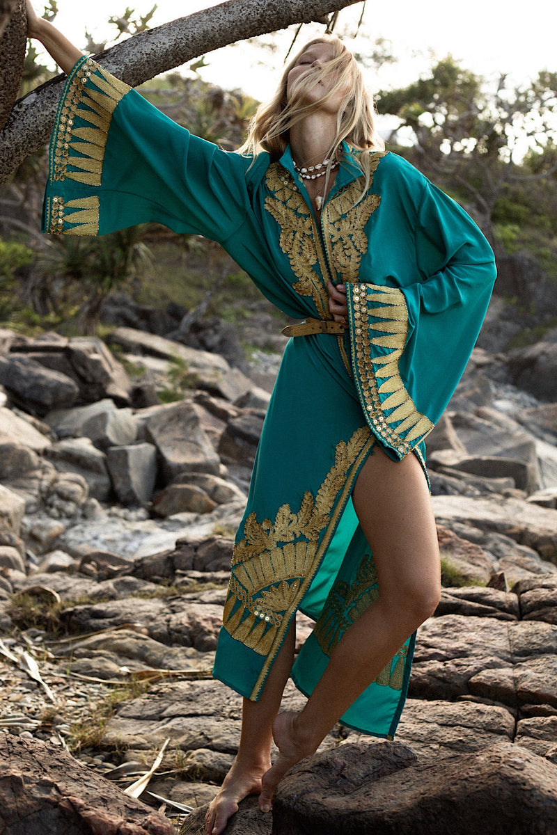 Queen Of Hearts Dream Coat - Turquoise - Chasing Unicorns