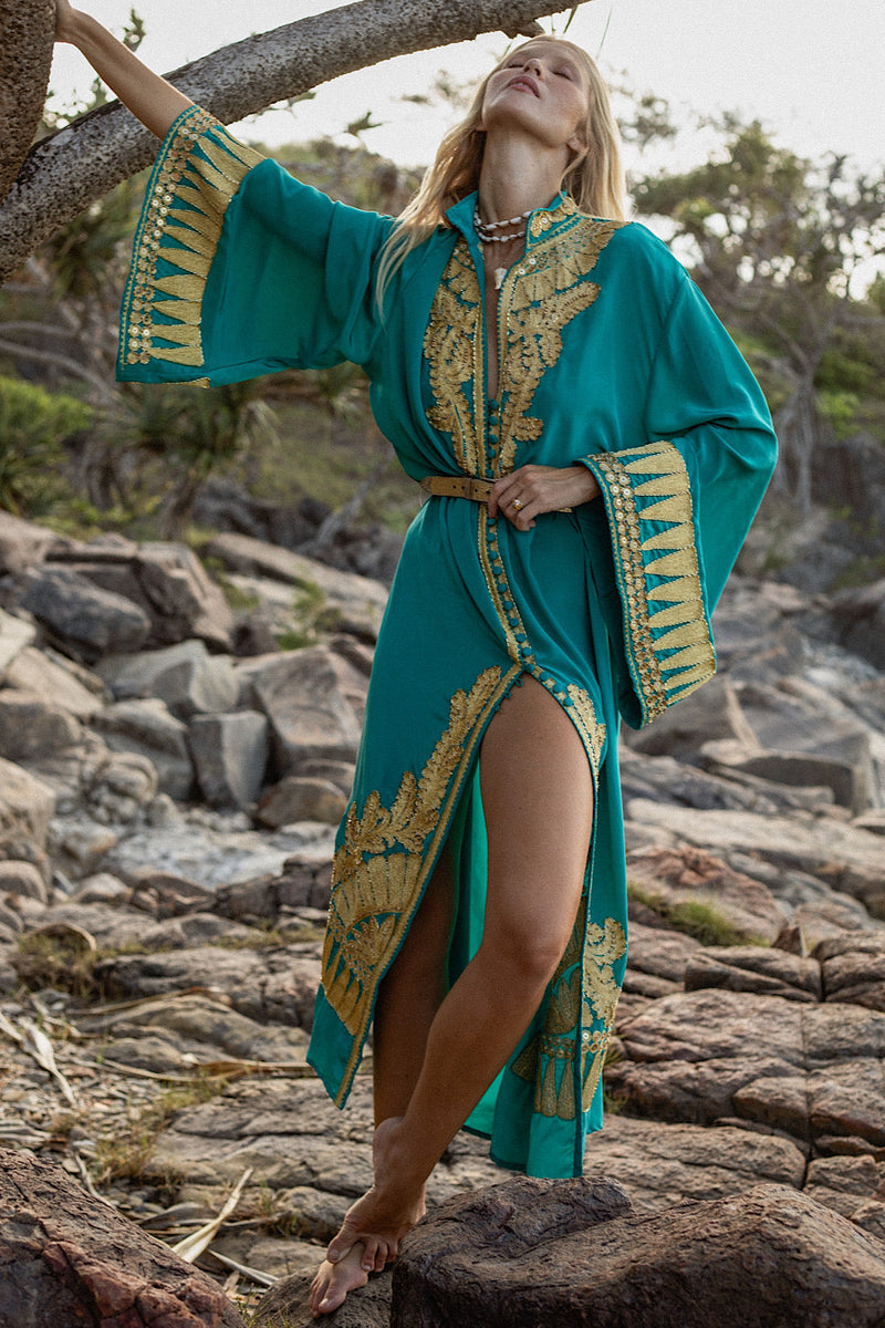 Queen Of Hearts Dream Coat - Turquoise - Chasing Unicorns