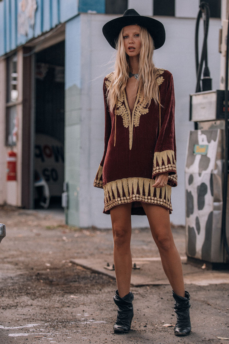 Queen Of Hearts Velvet Tunic Dress - Chasing Unicorns