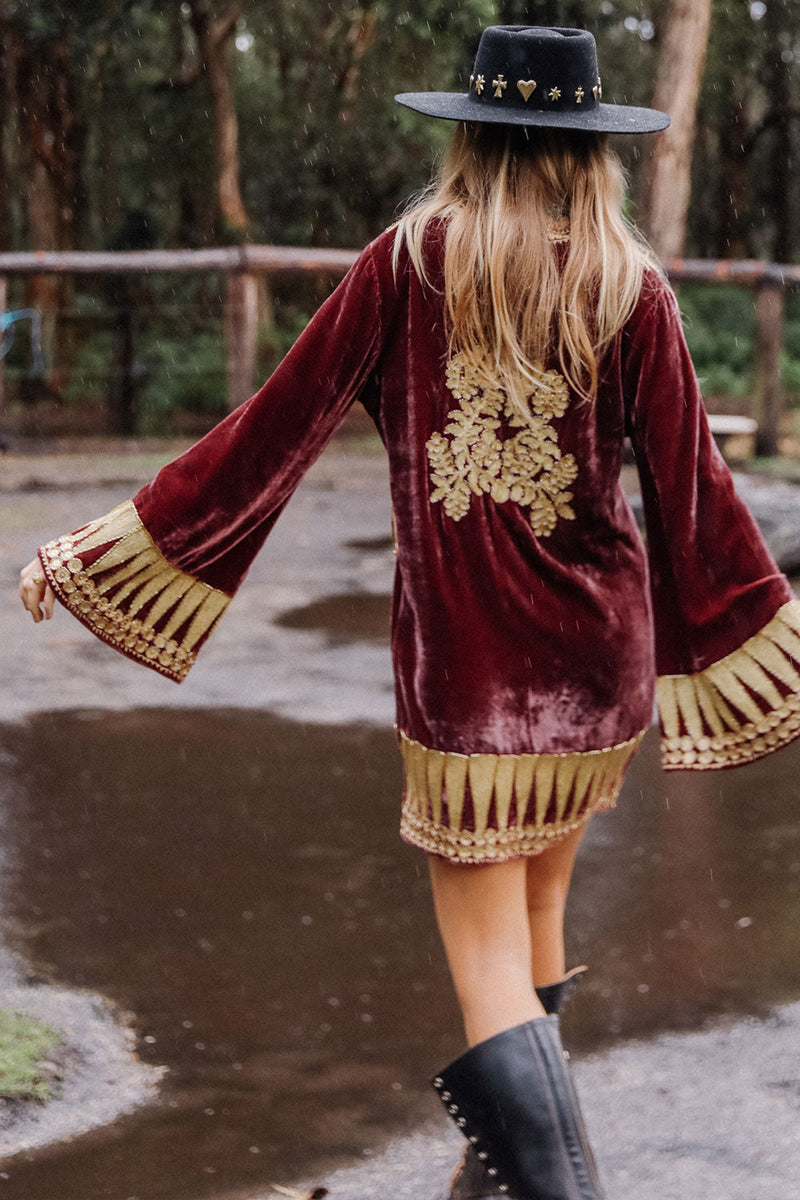 Queen Of Hearts Velvet Tunic Dress - Chasing Unicorns