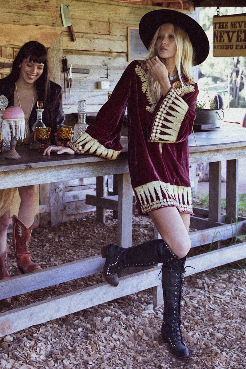 Queen Of Hearts Velvet Tunic Dress - Chasing Unicorns