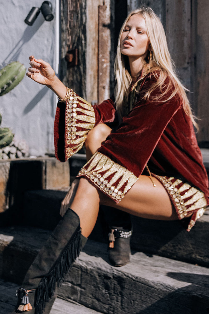 Queen Of Hearts Velvet Tunic Dress - Chasing Unicorns
