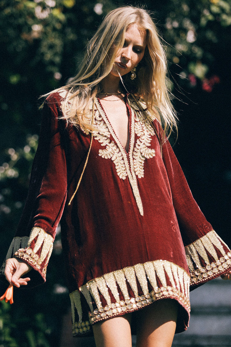Queen Of Hearts Velvet Tunic Dress - Chasing Unicorns