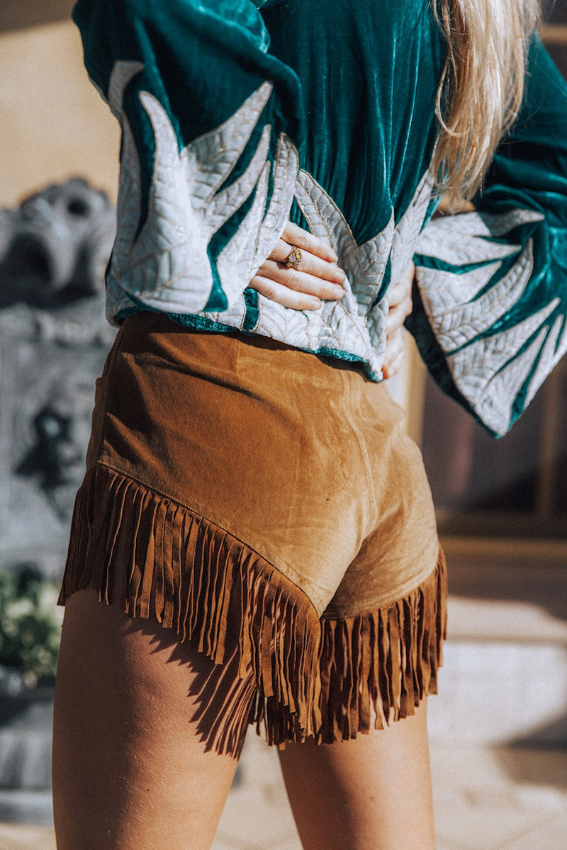 Ramblin’ Man Velvet + Suede Shorts - Chasing Unicorns