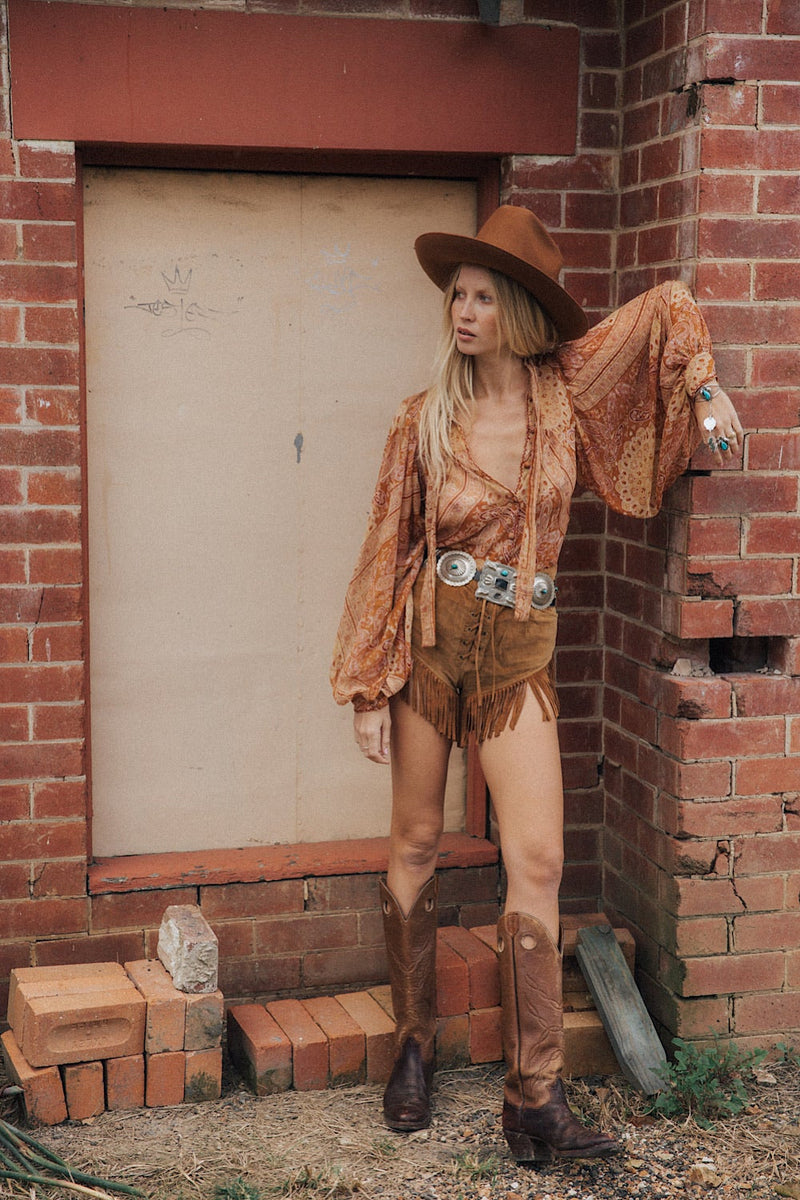 Ramblin’ Man Velvet + Suede Shorts - Chasing Unicorns