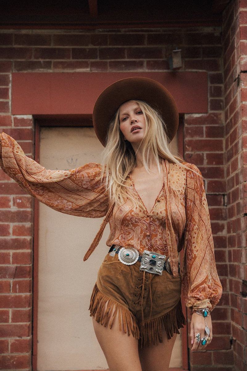 Ramblin’ Man Velvet + Suede Shorts - Chasing Unicorns