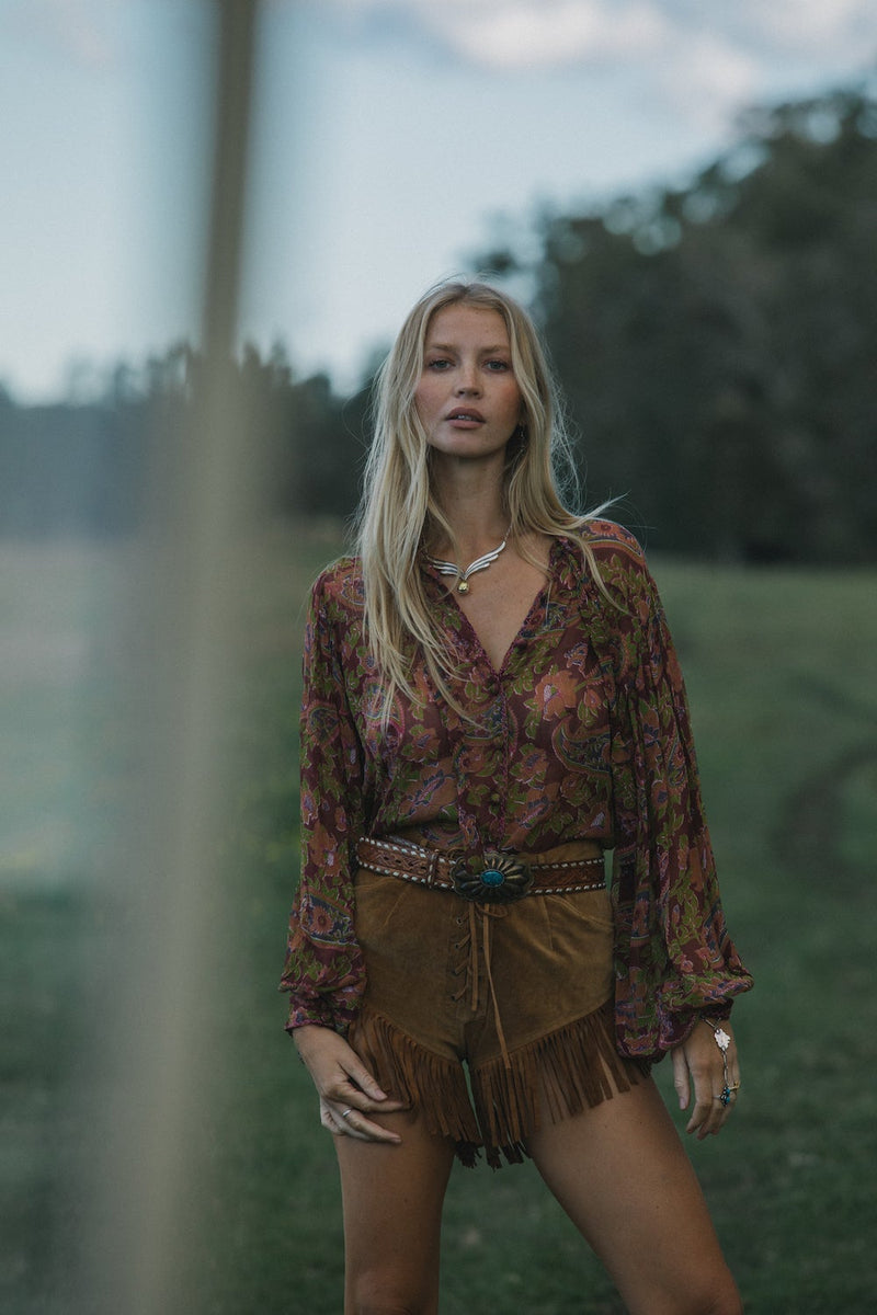 Ramblin’ Man Velvet + Suede Shorts - Chasing Unicorns