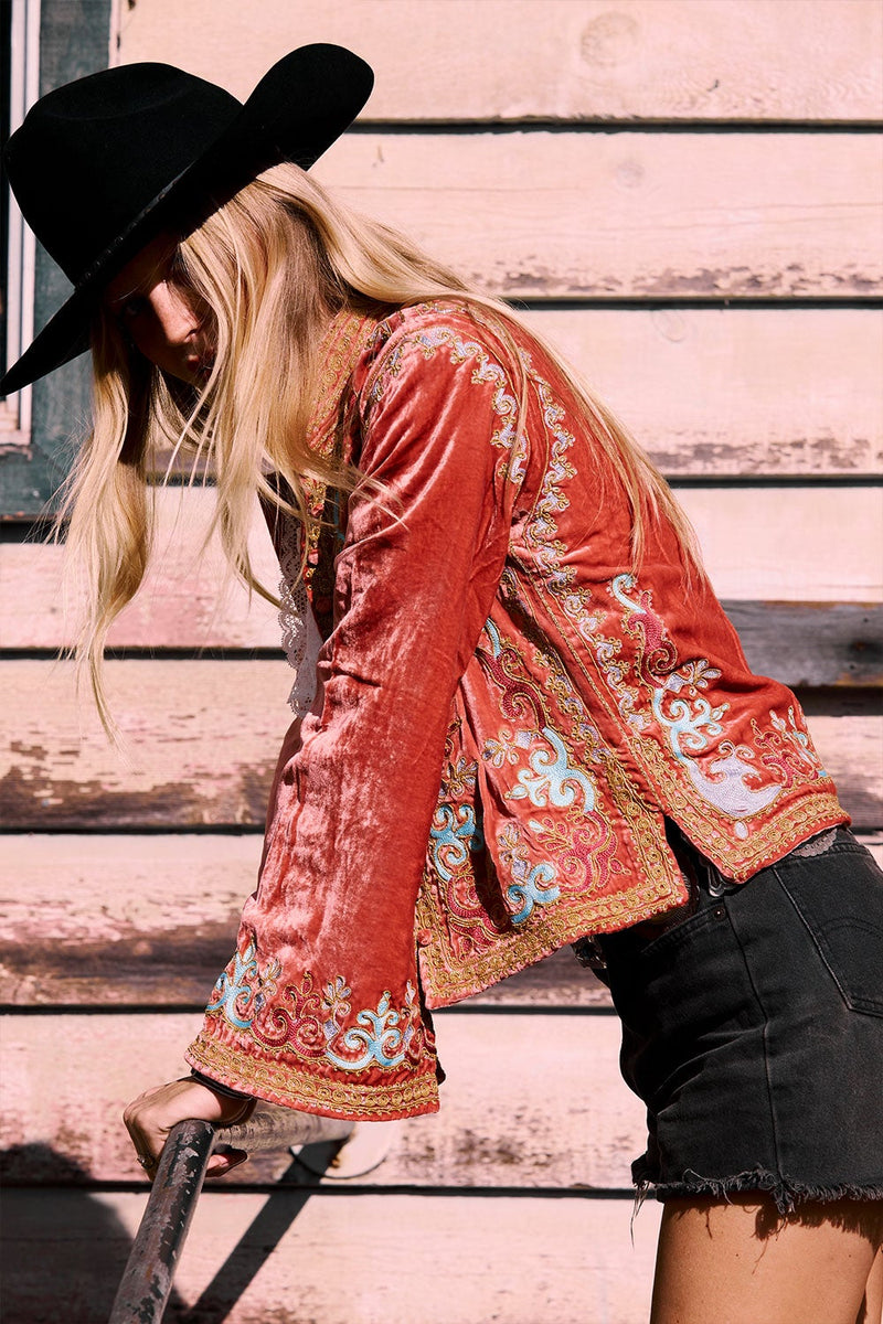 Revolution Velvet Jacket- Desert Rose - Chasing Unicorns