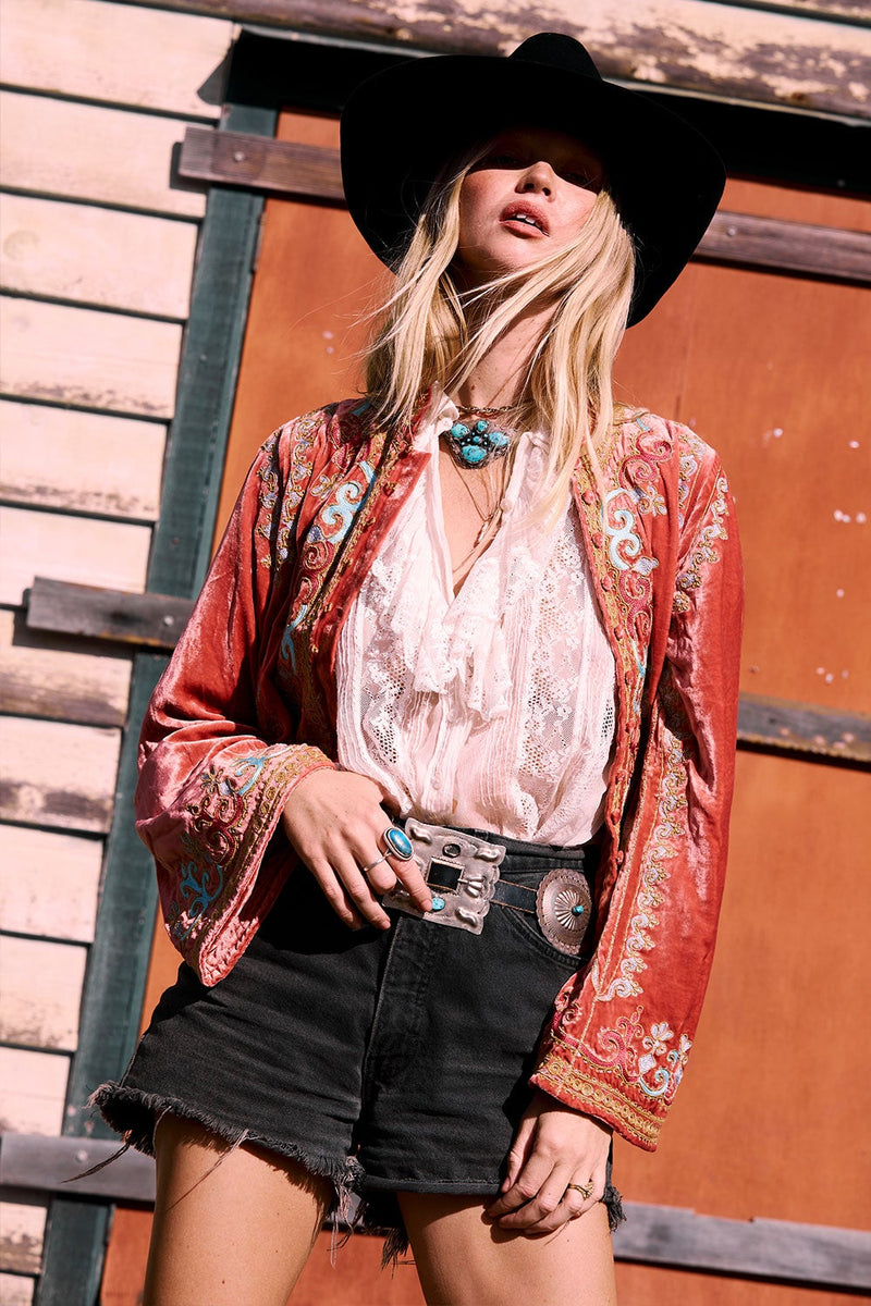 Revolution Velvet Jacket- Desert Rose - Chasing Unicorns