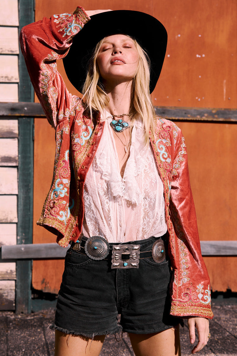 Revolution Velvet Jacket- Desert Rose - Chasing Unicorns