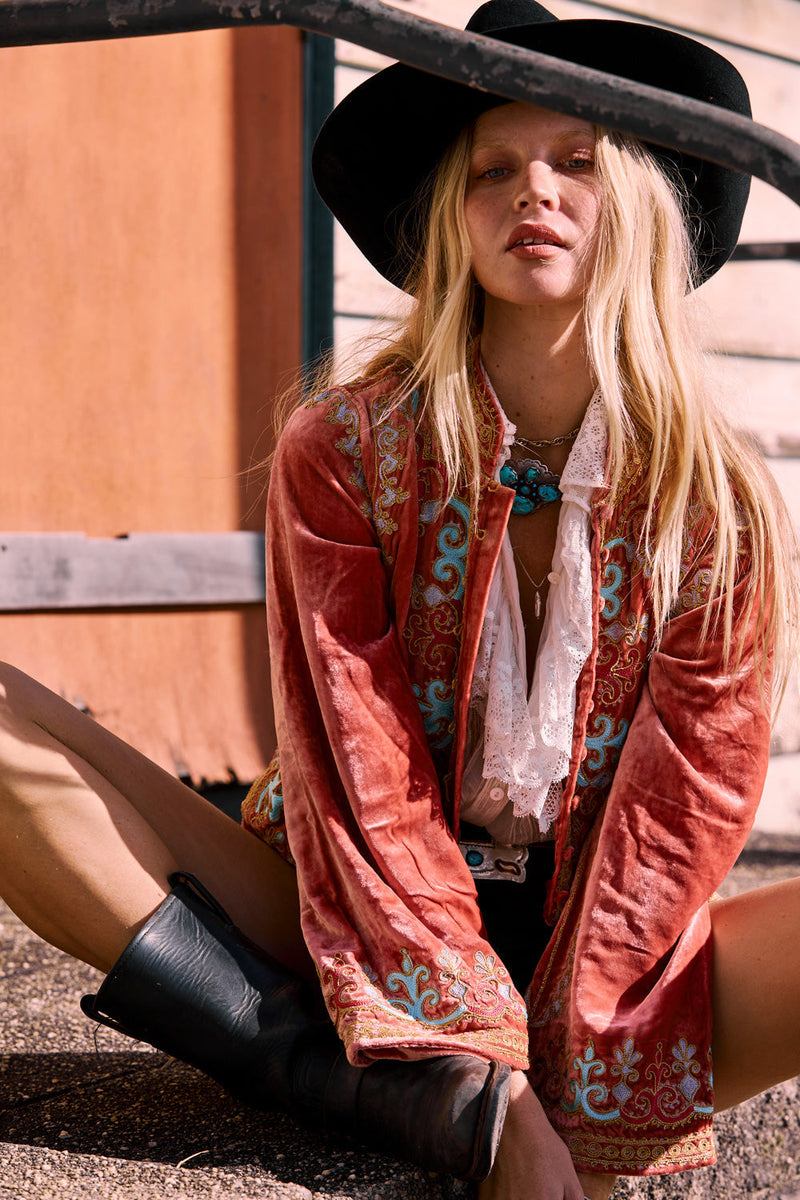 Revolution Velvet Jacket- Desert Rose - Chasing Unicorns