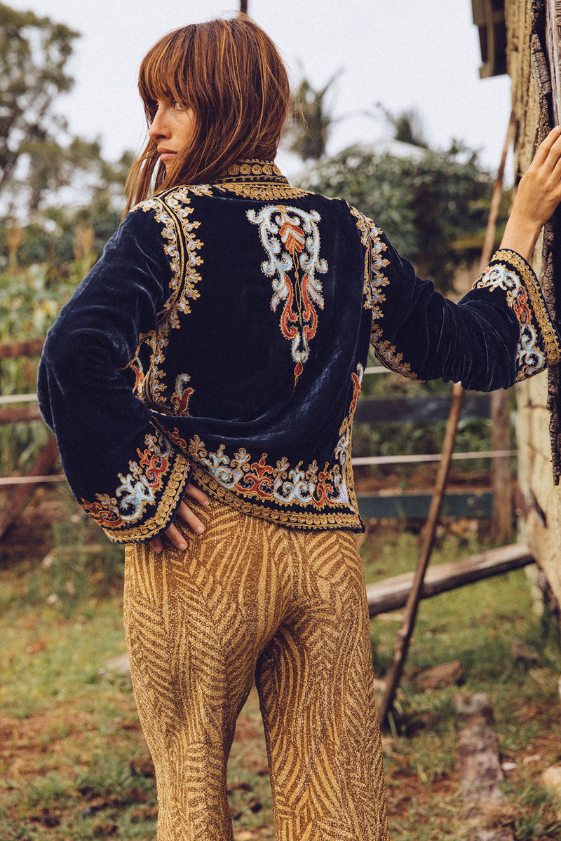 Revolution Velvet Jacket- Navy - Chasing Unicorns