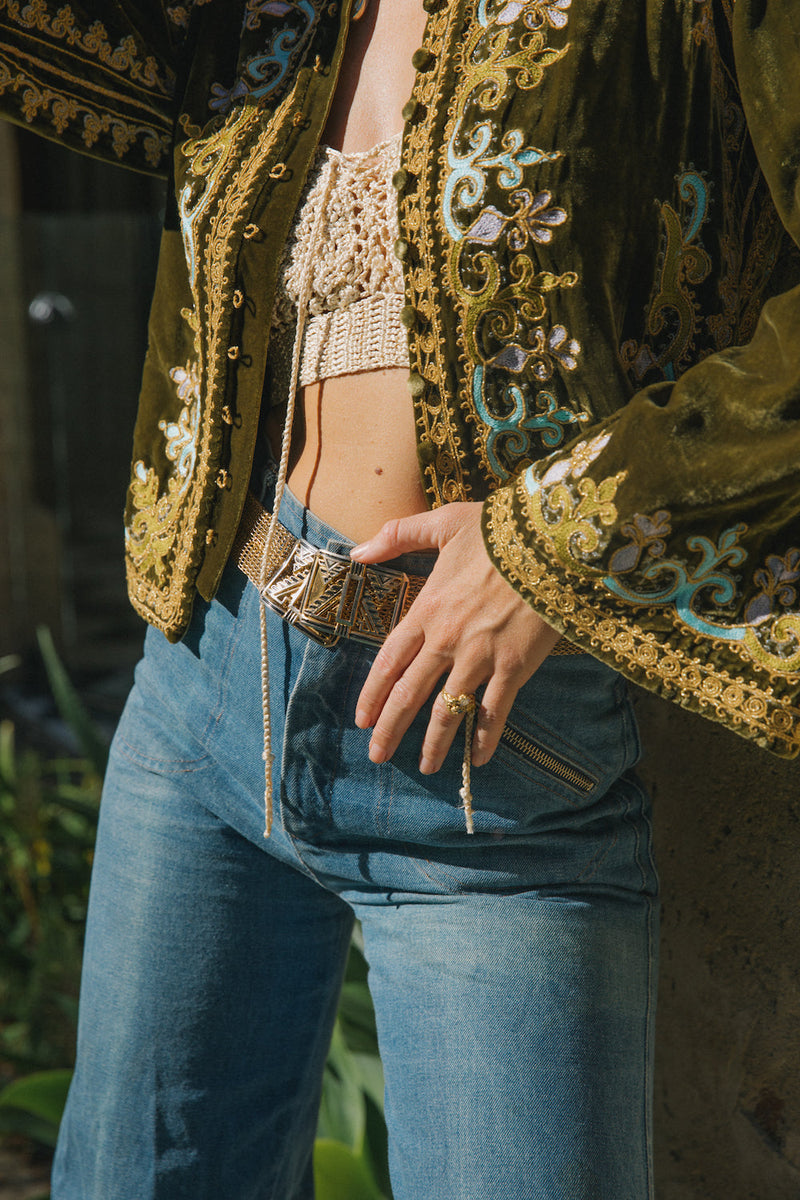 Revolution Velvet Jacket- Olive - Chasing Unicorns