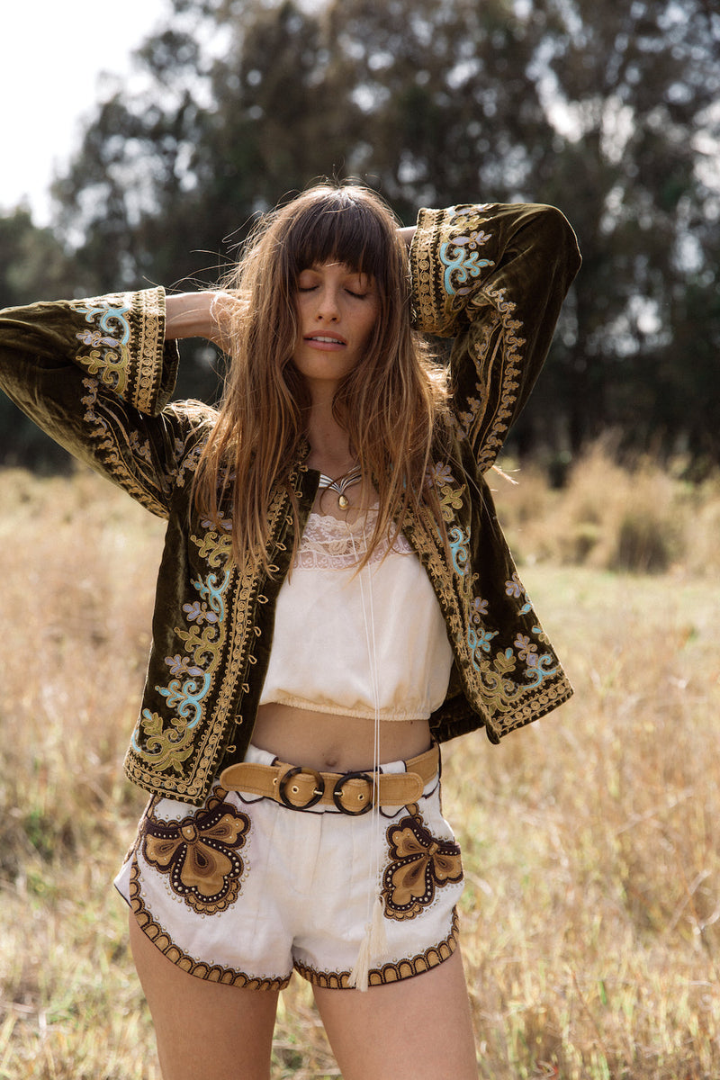 Revolution Velvet Jacket- Olive - Chasing Unicorns
