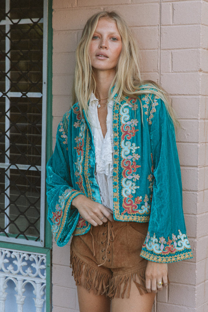 Revolution Velvet Jacket - Turquoise