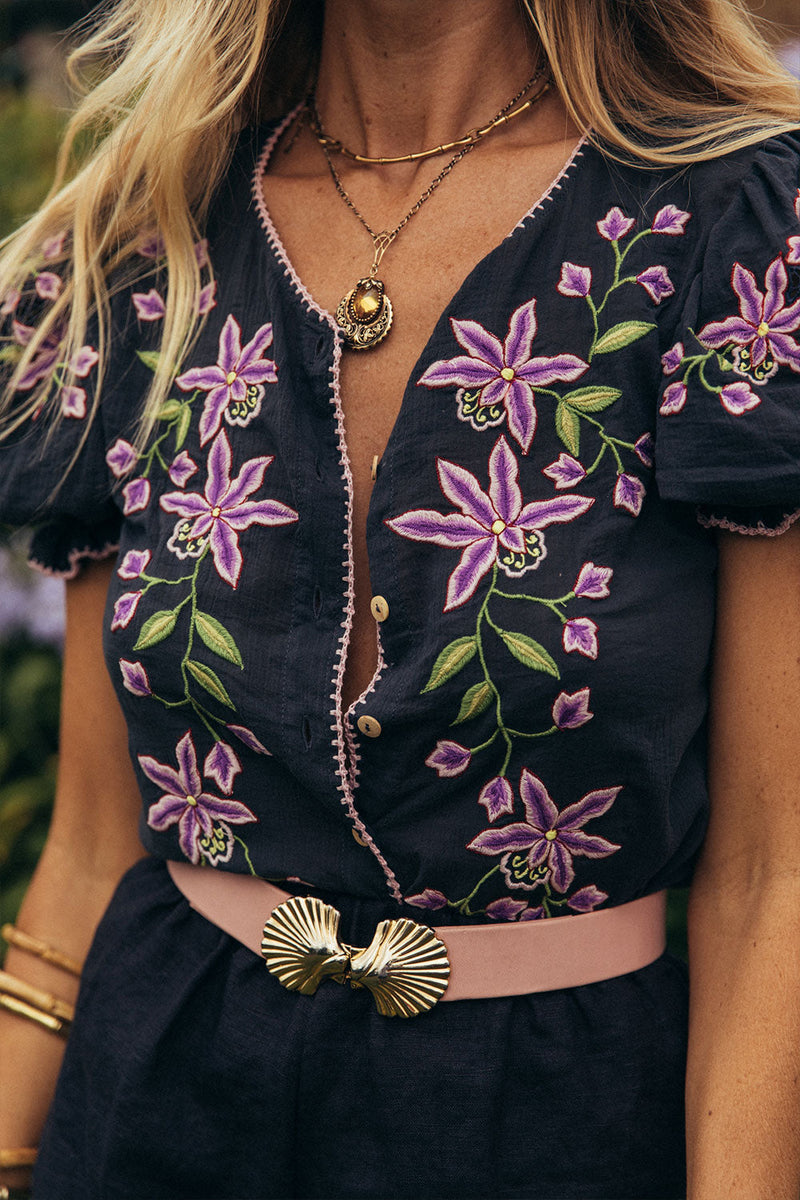 River Of Happiness Cutwork Embroidered Blouse - Chasing Unicorns