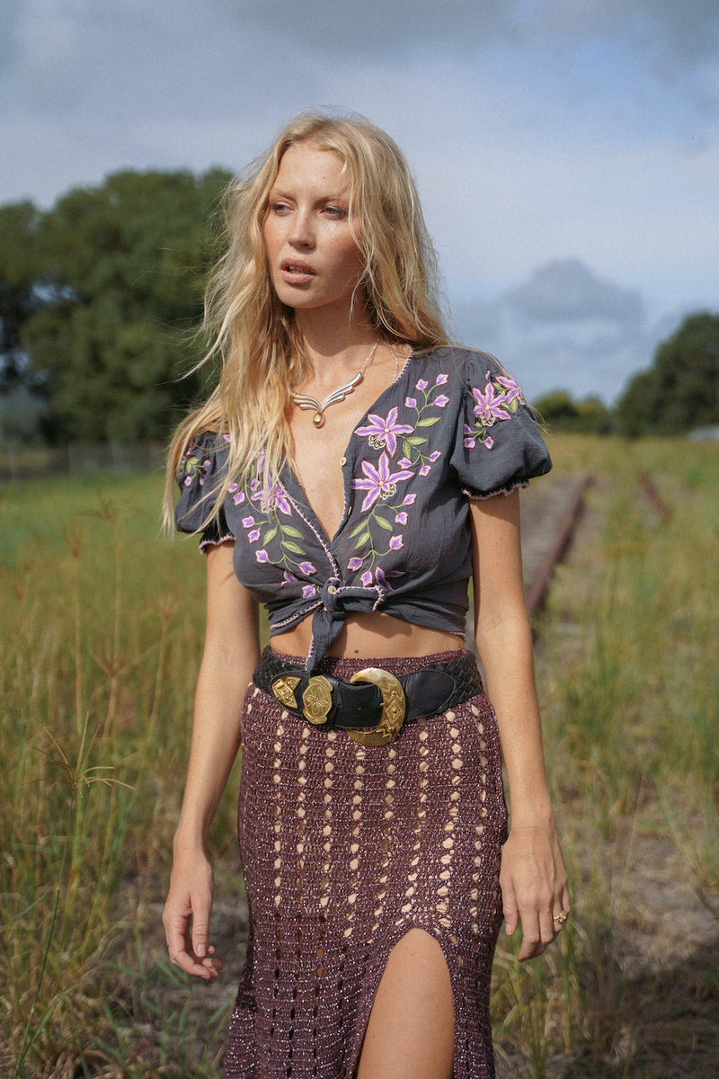 River Of Happiness Cutwork Embroidered Blouse - Chasing Unicorns