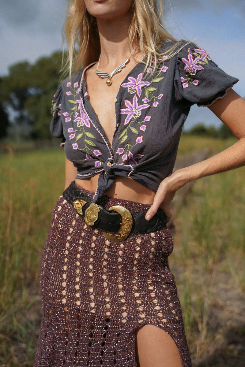 River Of Happiness Cutwork Embroidered Blouse - Chasing Unicorns