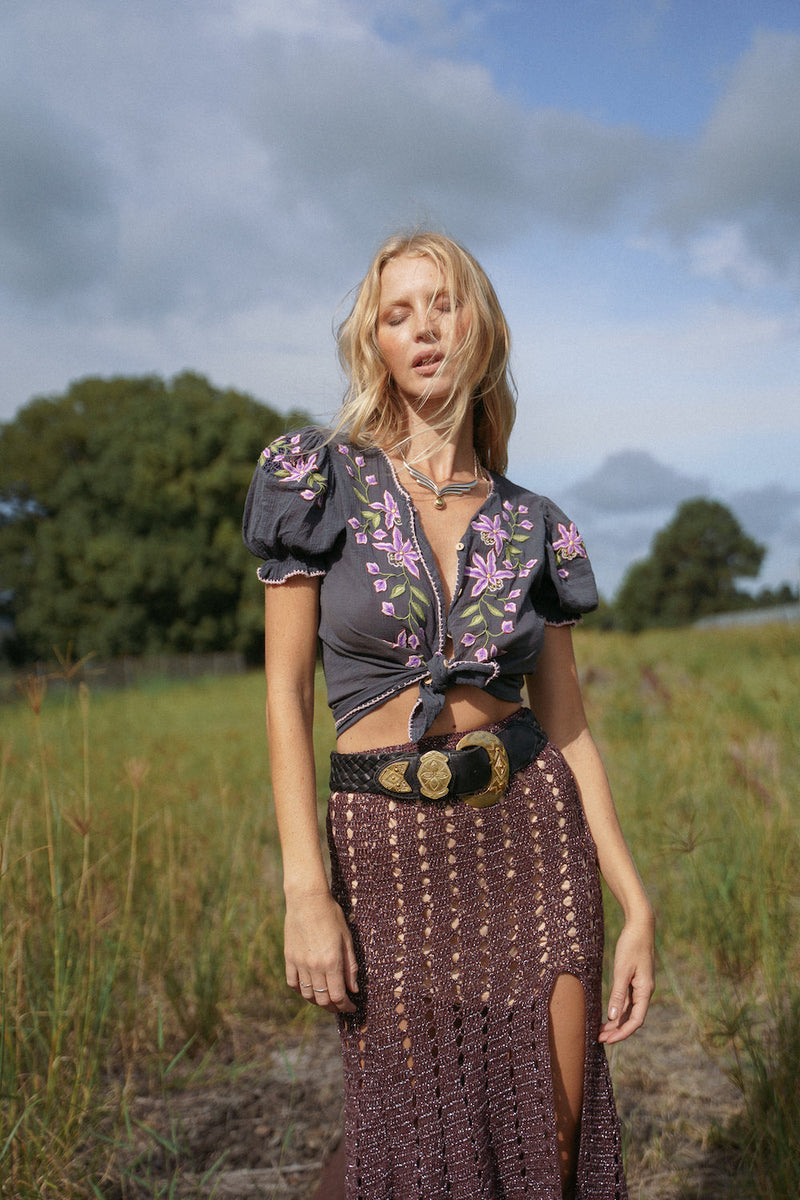 River Of Happiness Cutwork Embroidered Blouse - Chasing Unicorns