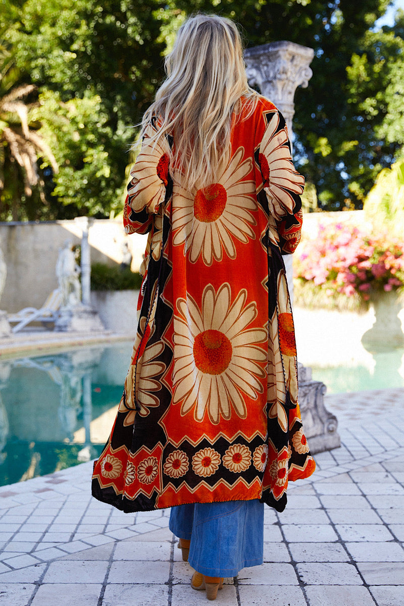 Roadhouse Blues Velvet Housecoat - Daisy - Chasing Unicorns