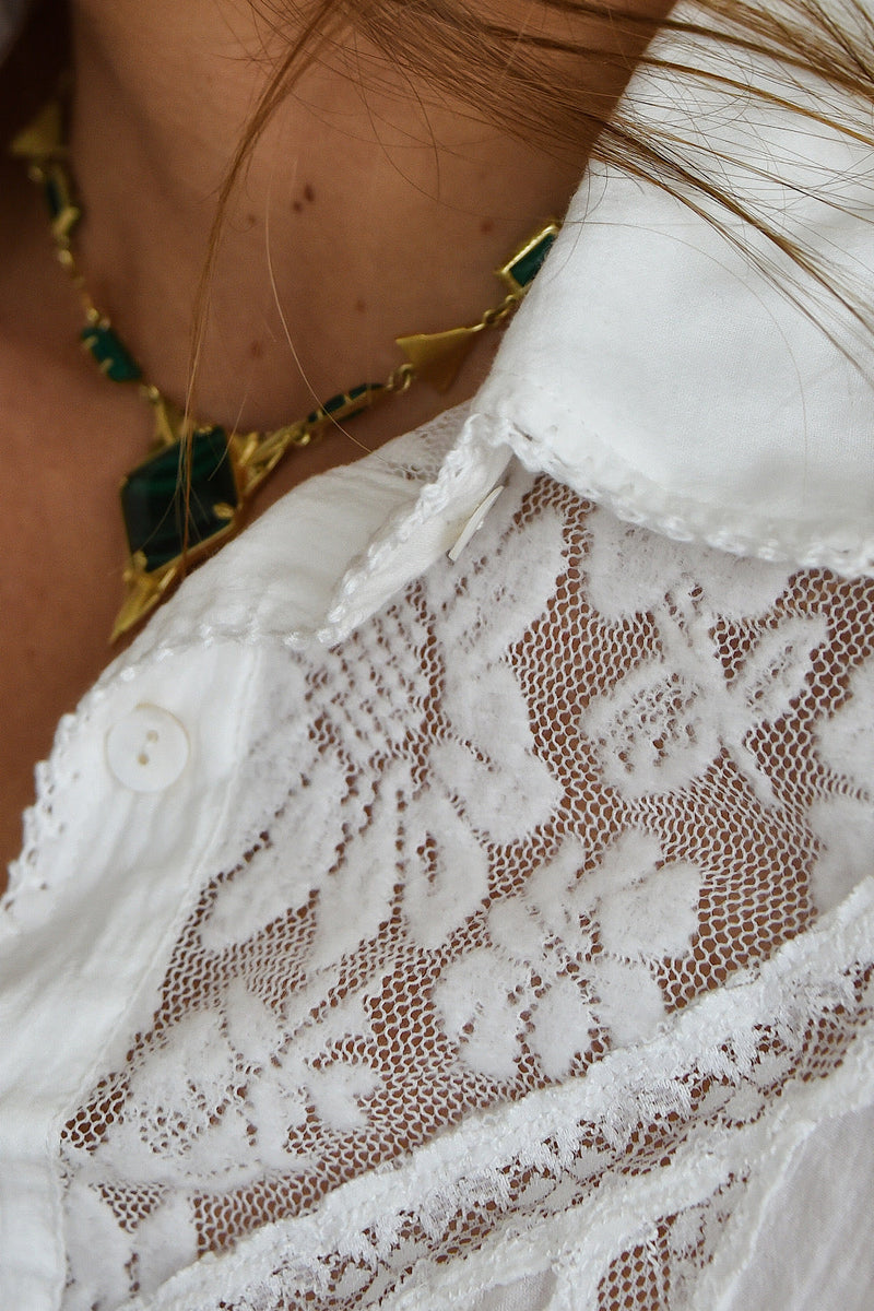 Rockin' Years Cotton And Lace Western Blouse - Chasing Unicorns