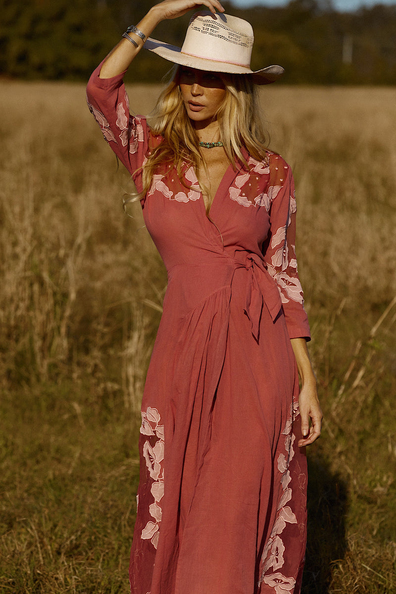 Rocks Off Cotton Gauze + Organza Duster With Floral Appliqués - Chasing Unicorns