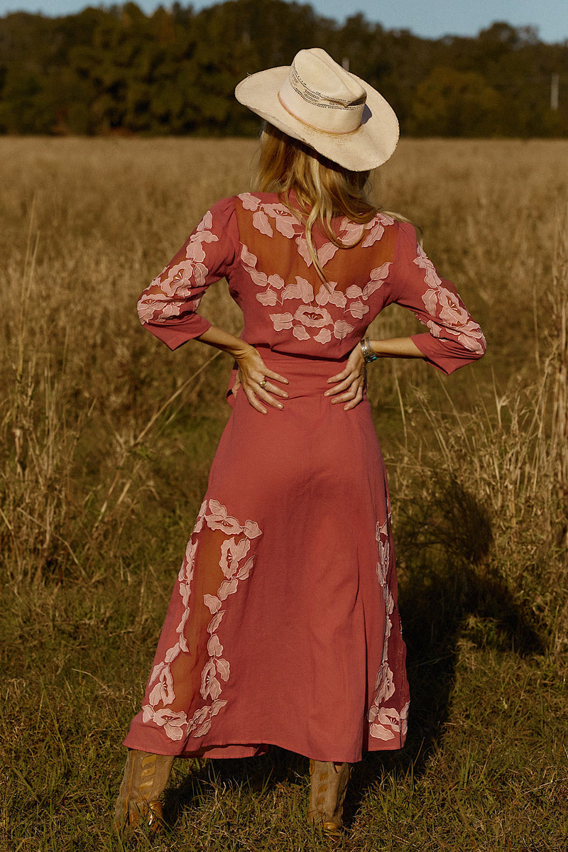 Rocks Off Cotton Gauze + Organza Duster With Floral Appliqués - Chasing Unicorns