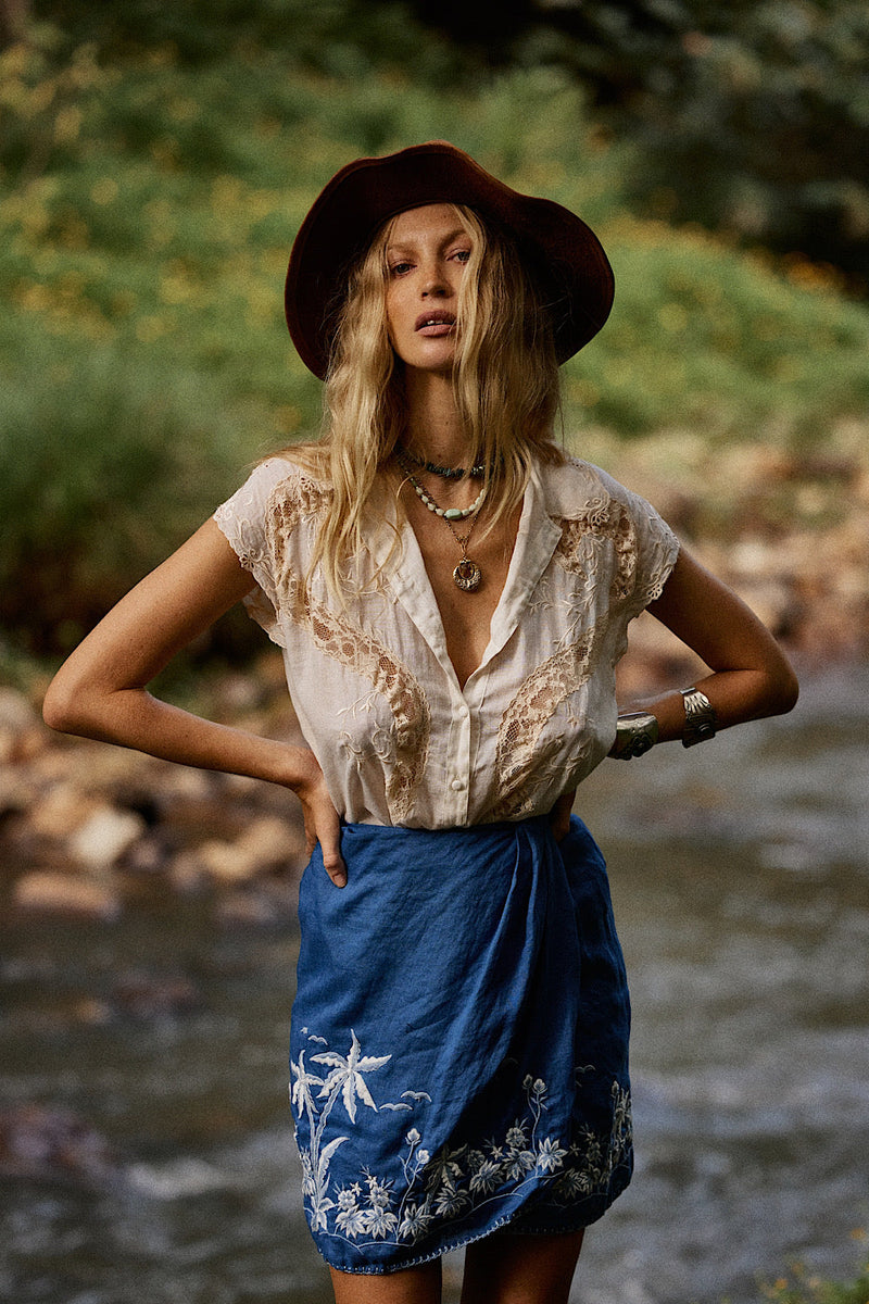 Roots + Wings Cotton And Lace Blouse - Chasing Unicorns