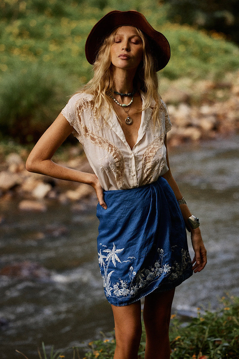 Roots + Wings Cotton And Lace Blouse - Chasing Unicorns