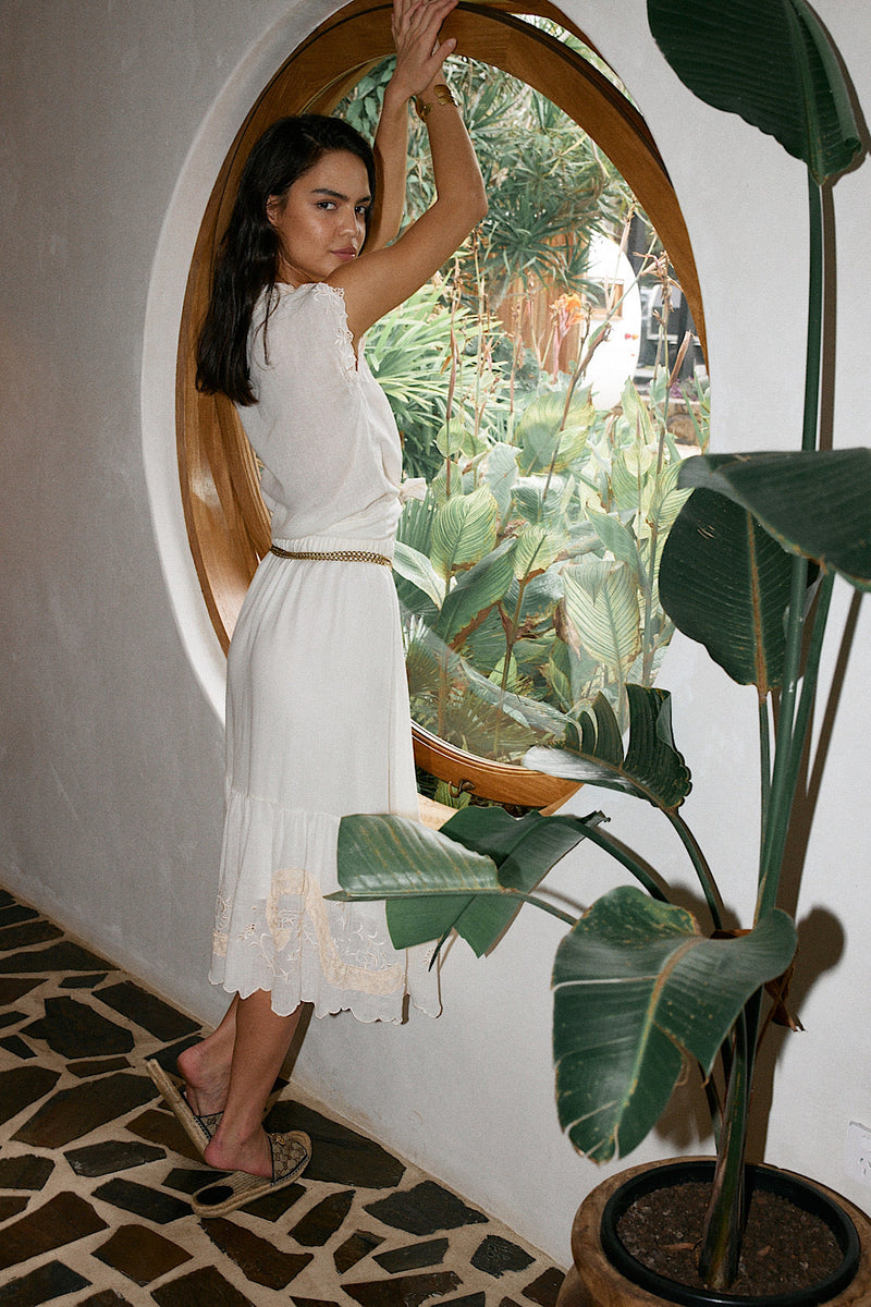 Roots + Wings Cotton And Lace Blouse - Chasing Unicorns