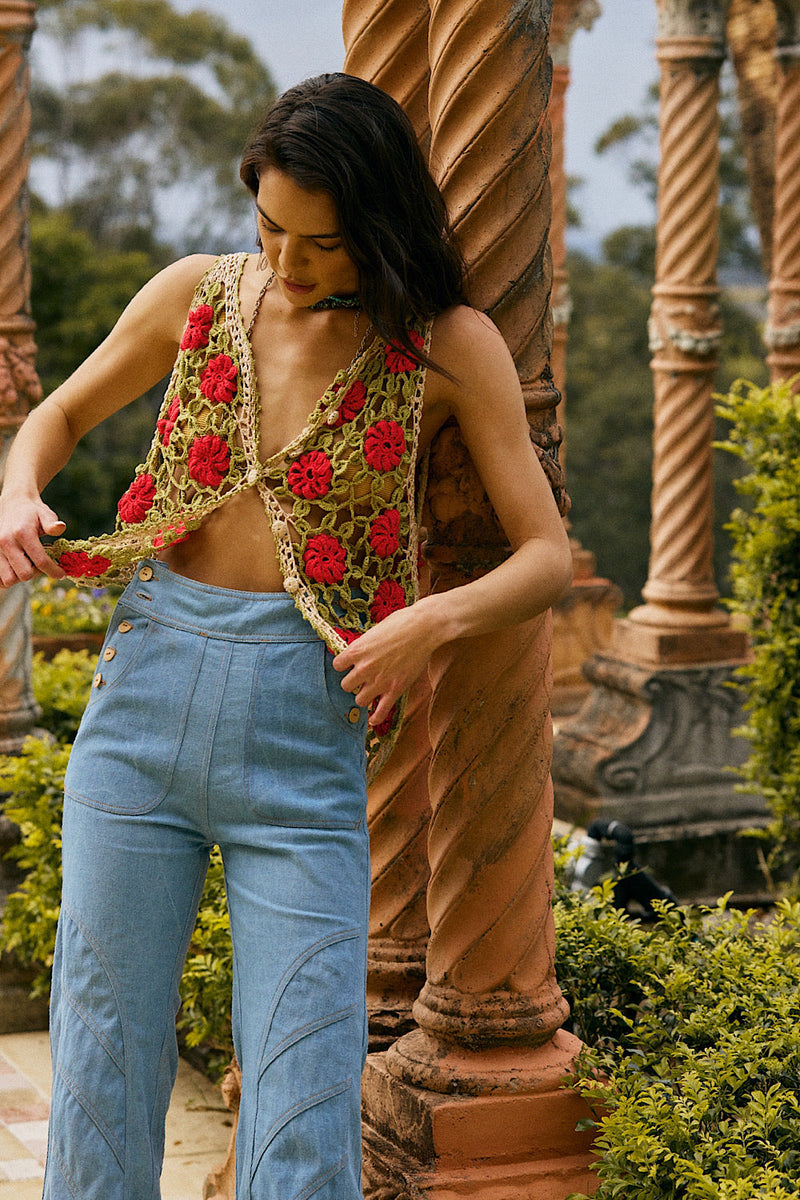Rose Garden Hand Crochet Vest - Chasing Unicorns