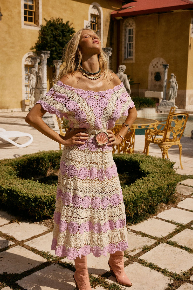 Rose Of My Heart Crochet Midi Dress - Chasing Unicorns