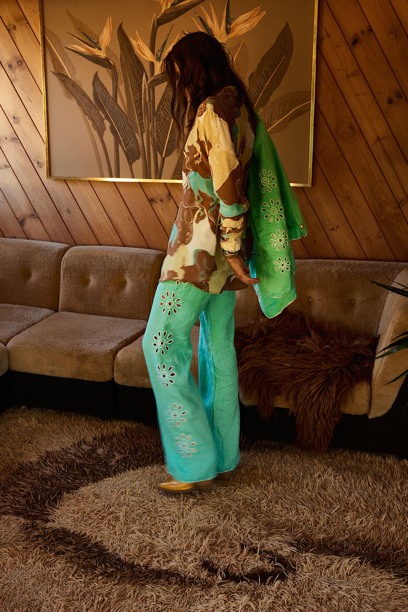 Runaway Horses Silk Crepe Oversized Shirt - Chasing Unicorns